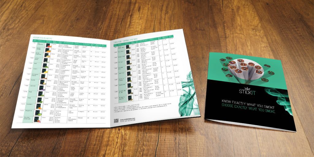 Bifold white template paper on wood texture